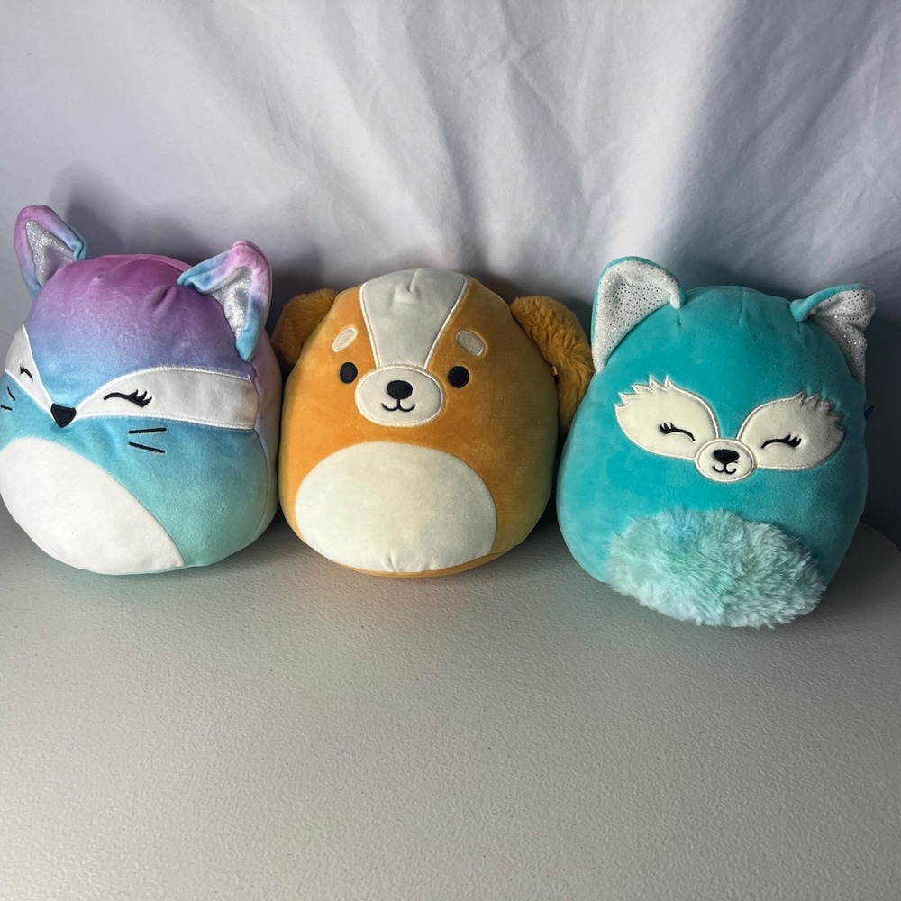 LOT of 3 Squishmallows VICKIE The FOX, Ysabel Cocker Spaniel, DABNEYSoft Plush
